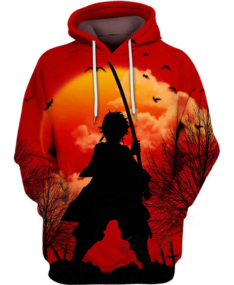 Tanjiro Silhouette Hoodie 3D