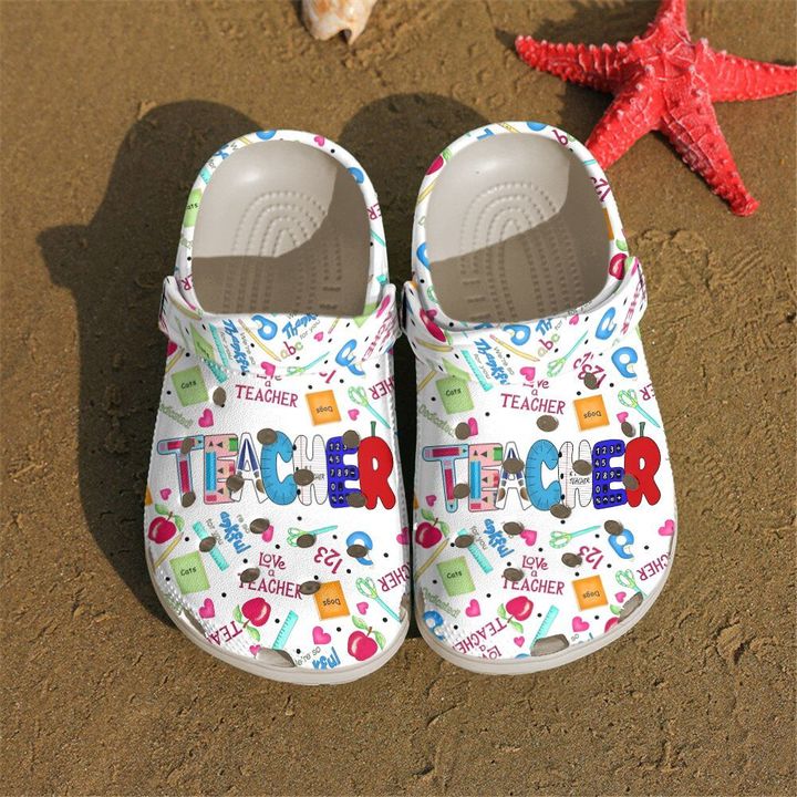 Teacher Love Life Crocs Clog Shoes 8 Teacher Love Life Crocs Clog Shoes