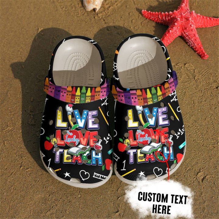 Teacher Personalized Love Teach Crocs Clog Shoes