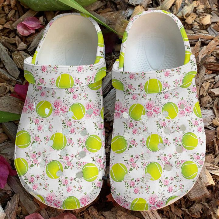 Tennis Flower Crocs Clog Shoes