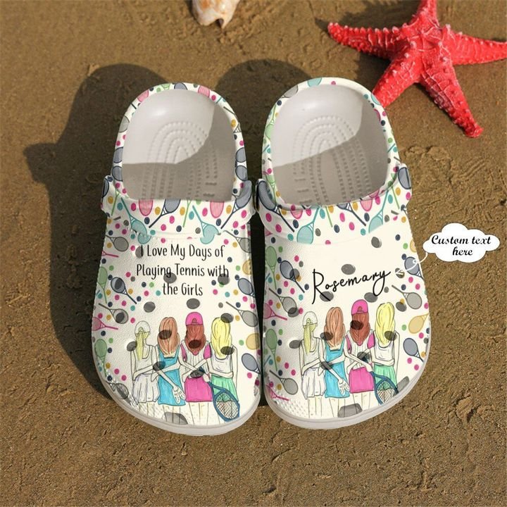 Tennis Personalized Love My Day Crocs Clog Shoes