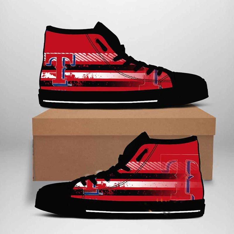 Texas Rangers Mlb Baseball High Top Shoes