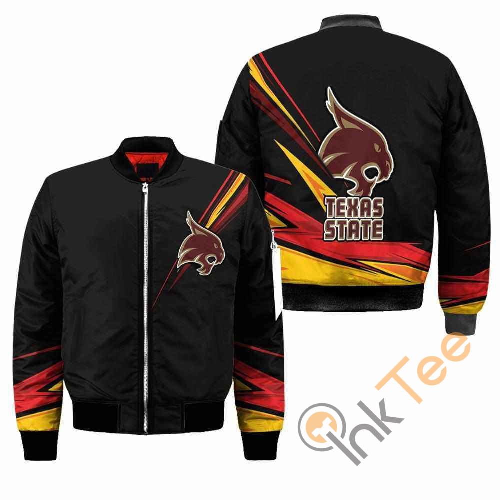 Texas State Bobcats NCAA Black Apparel Best Christmas Gift For Fans Bomber Jacket