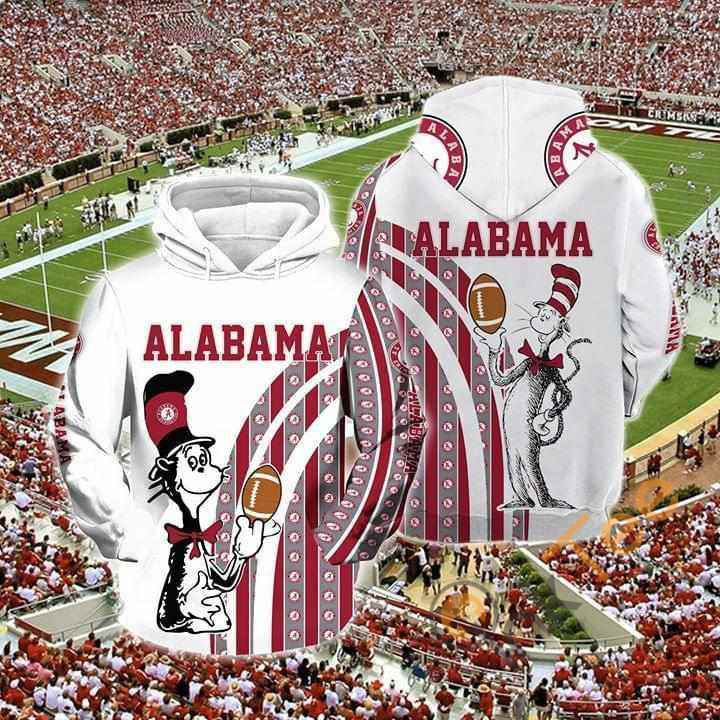 The Cat In The Hat Alabama Crimson Tide Hoodie 3d