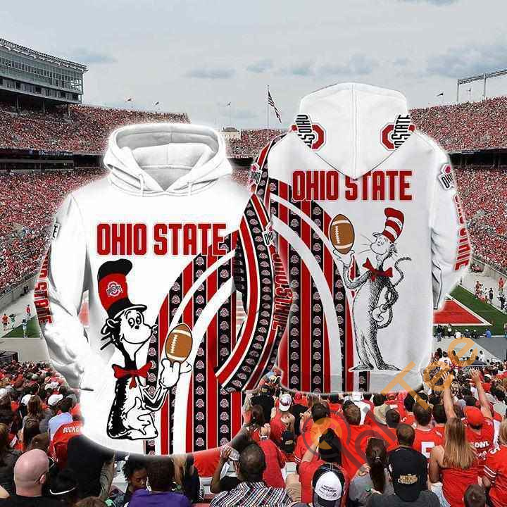 The Cat In The Hat Ohio State Buckeyes Hoodie 3d