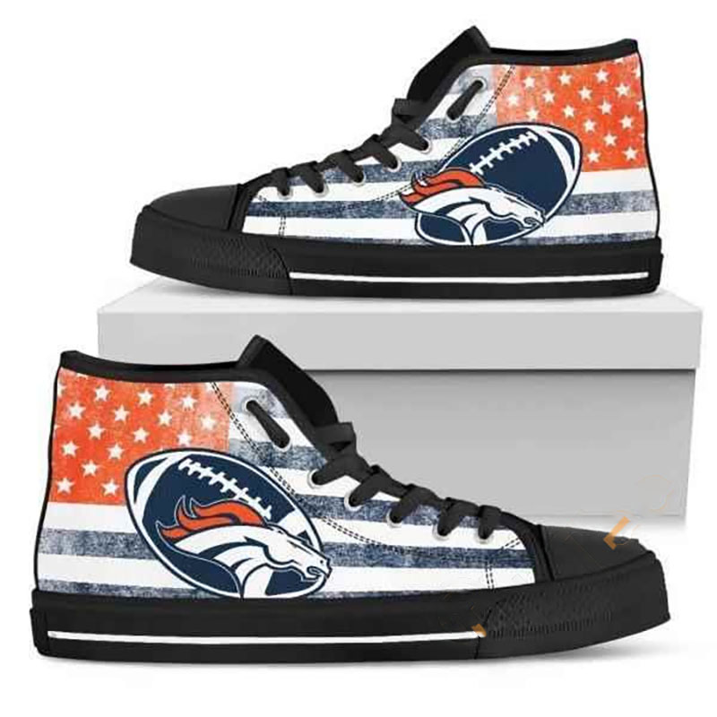 The Denver Broncos Nfl Football High Top Shoes