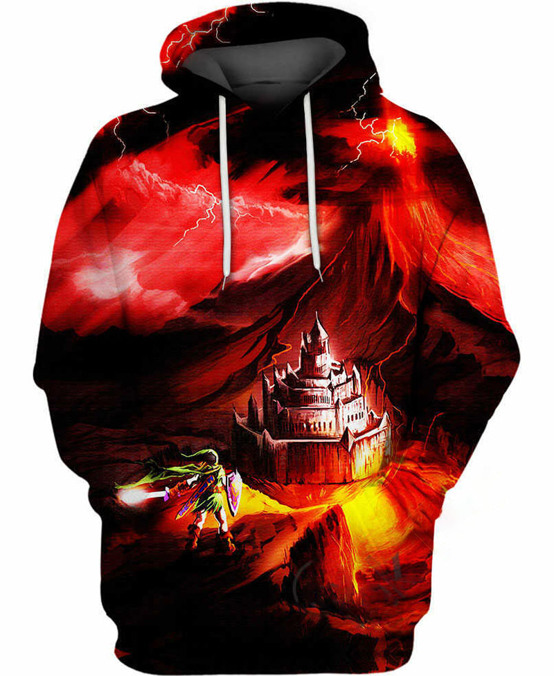 The Fiery Fortress Hoodie 3D