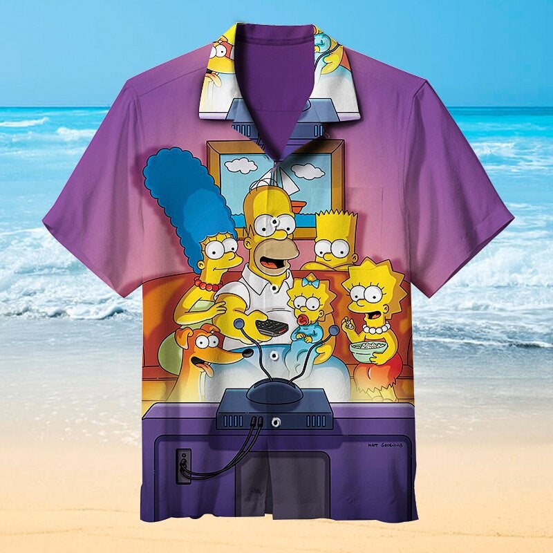 The Simpsons Simpson Family Summer Vacation Hawaiian shirts