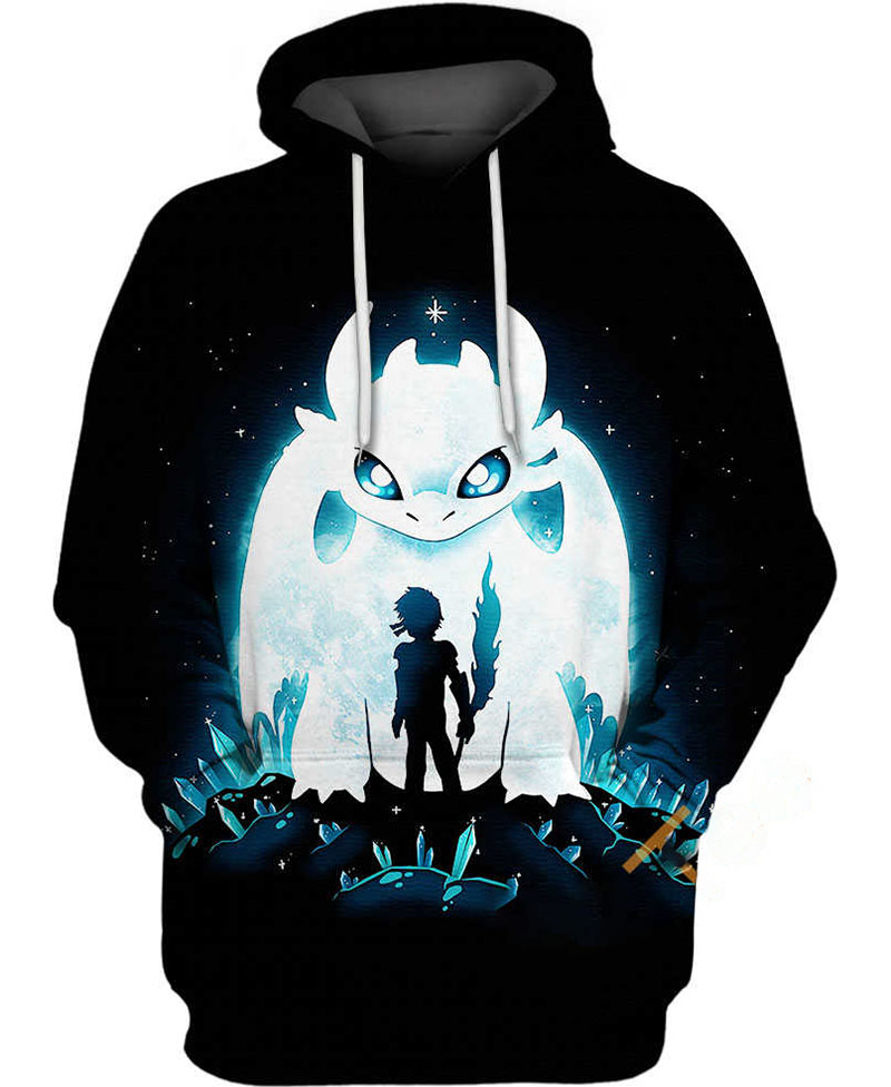 The White Dragon Moon Hoodie 3D