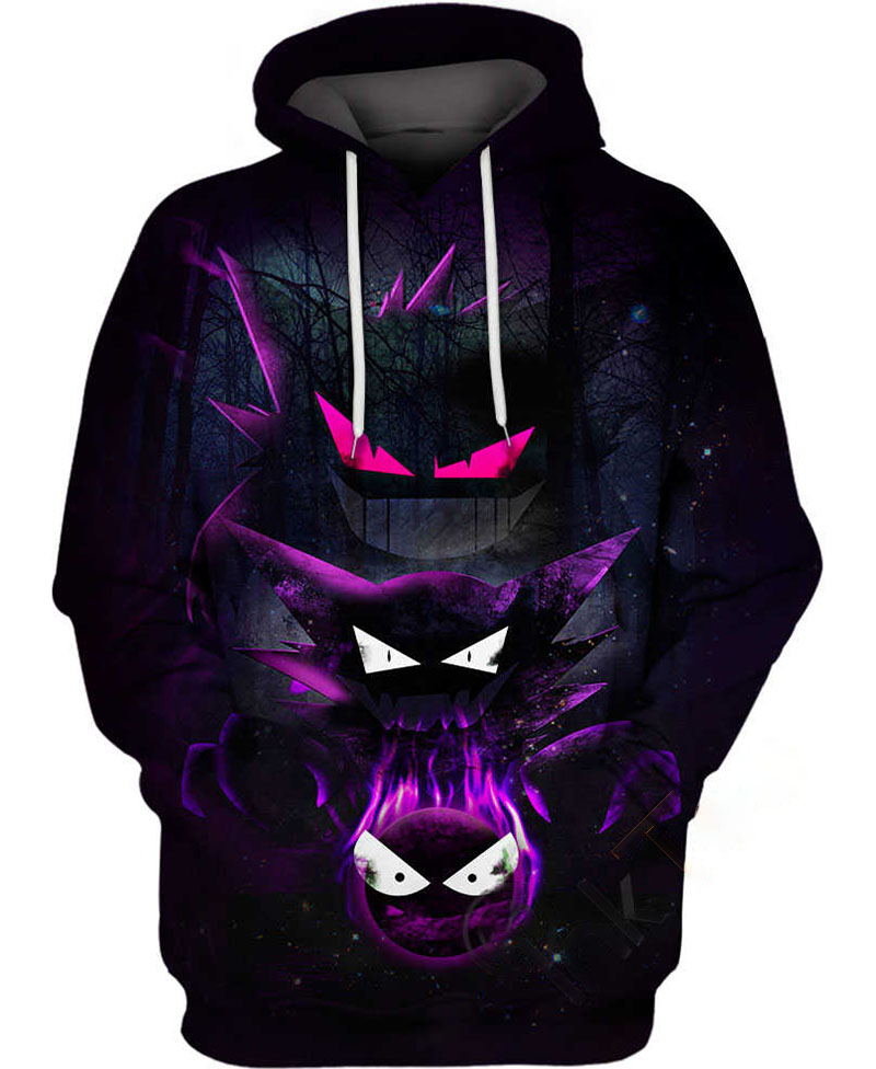 Three Gengar Hoodie 3D