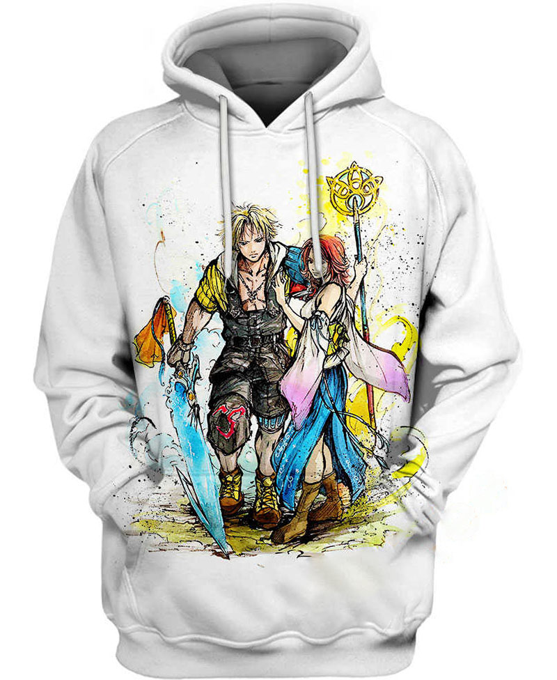 Tidus And Yuna Final Fantasy Hoodie 3D 6 Tidus And Yuna Final Fantasy Hoodie 3D