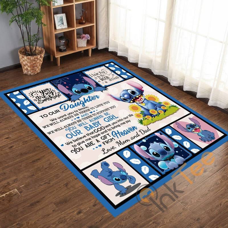 To My Daughter Lilo & Stitch Custom Name Disney Living Room Bedroom Gift For Lovers Rug 6 To My Daughter Lilo & Stitch Custom Name Disney Living Room Bedroom Gift For Lovers Rug