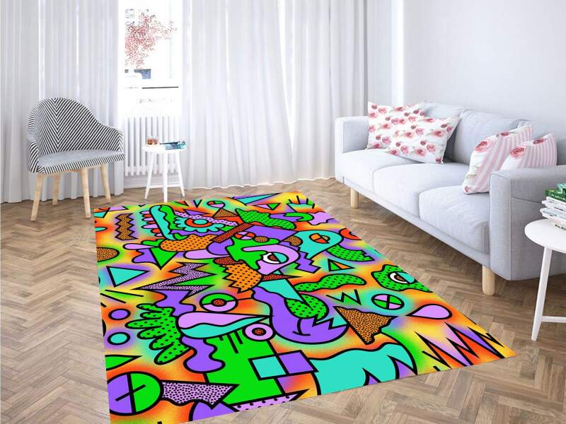 Tone Cartoon Network Pattern Carpet Rug 1 Tone Cartoon Network Pattern Carpet Rug