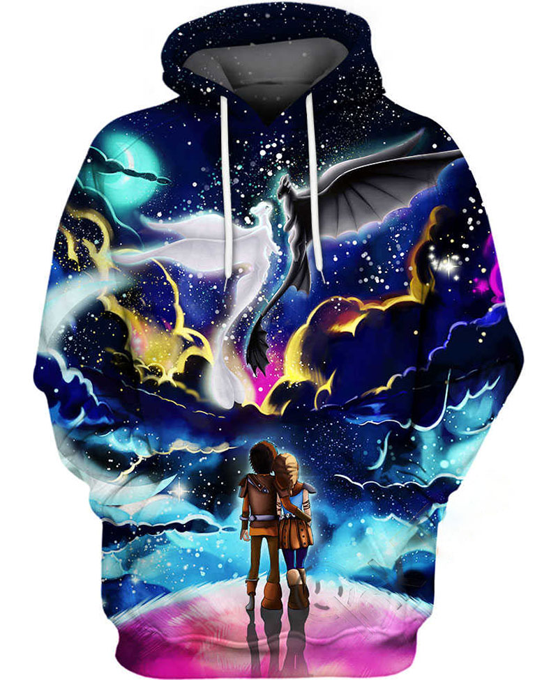 Toothless And Light Fury Hoodie 3D