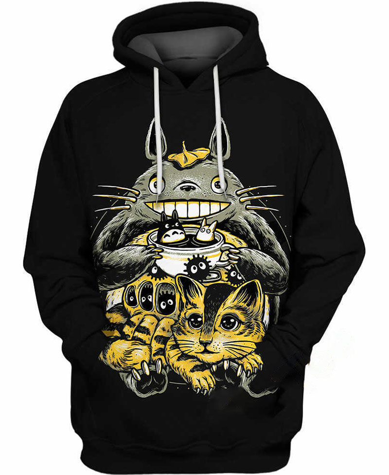 Totoro And Catbus Hoodie 3D