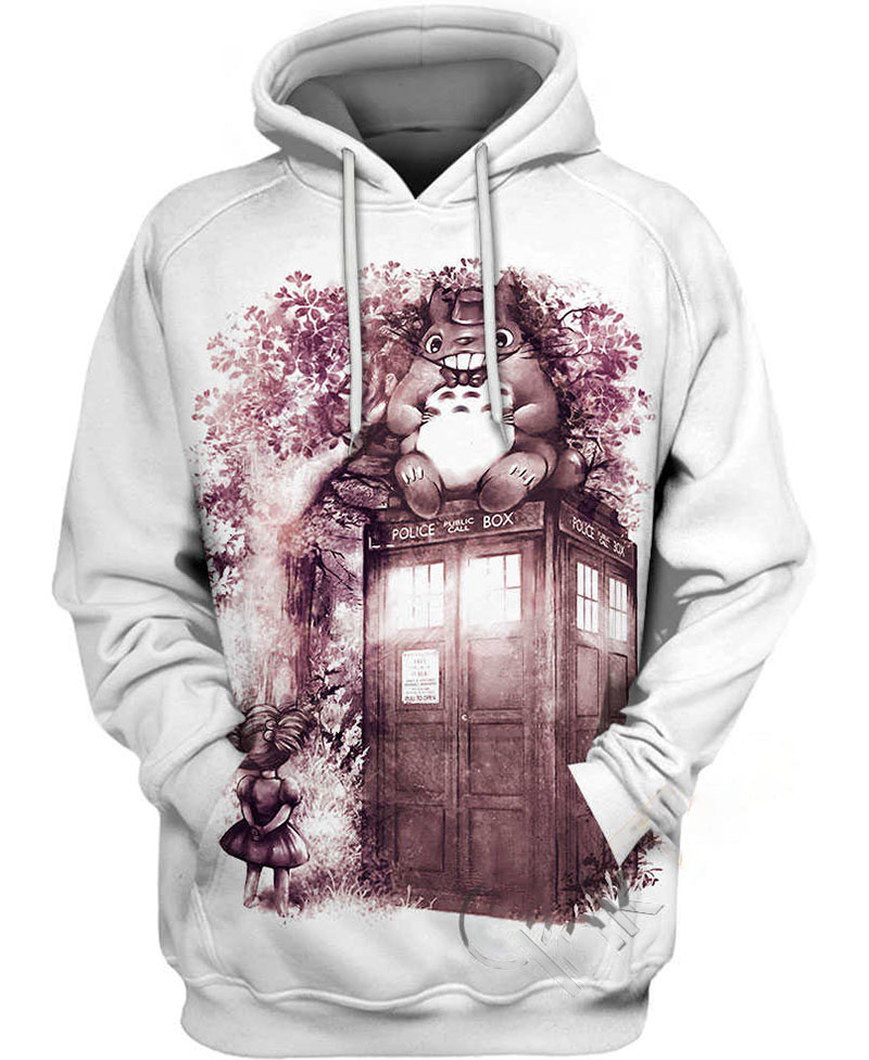 Totoro Doctor Tardis Hoodie 3D 3 Totoro Doctor Tardis Hoodie 3D