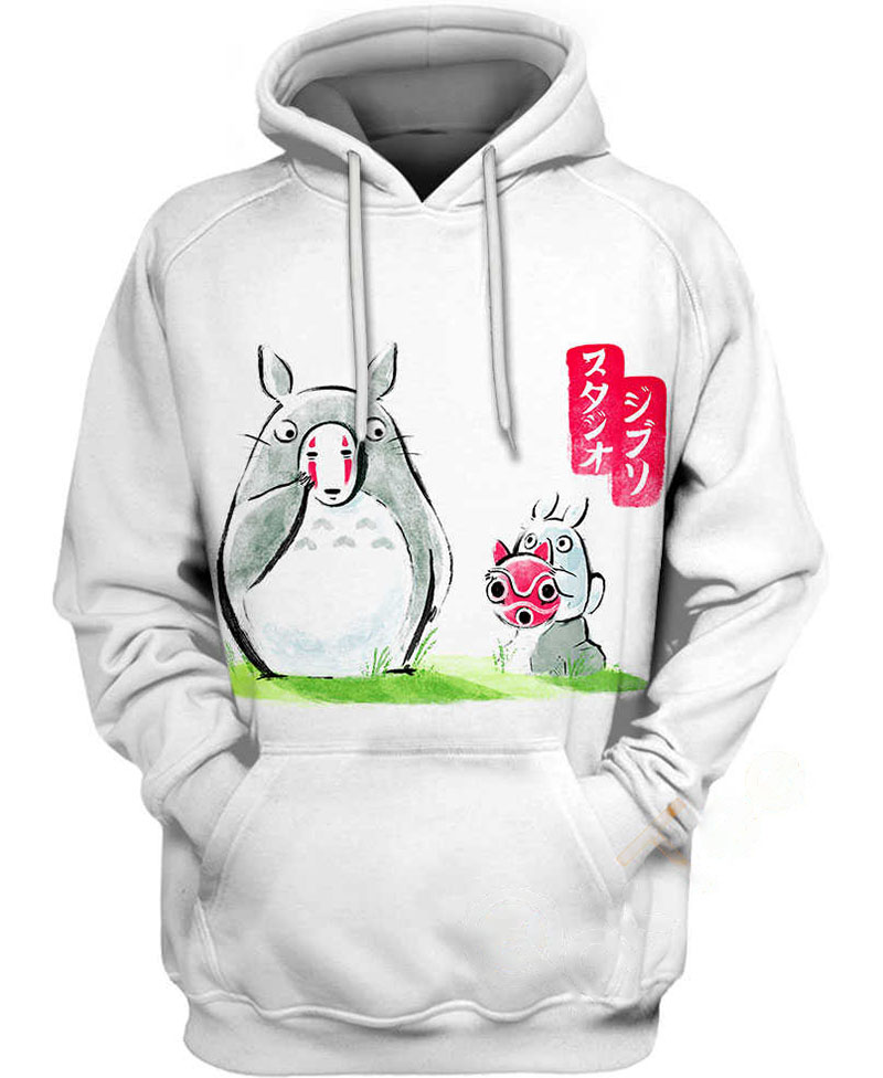 Totoro Ghibli Masks Hoodie 3D 1 Totoro Ghibli Masks Hoodie 3D
