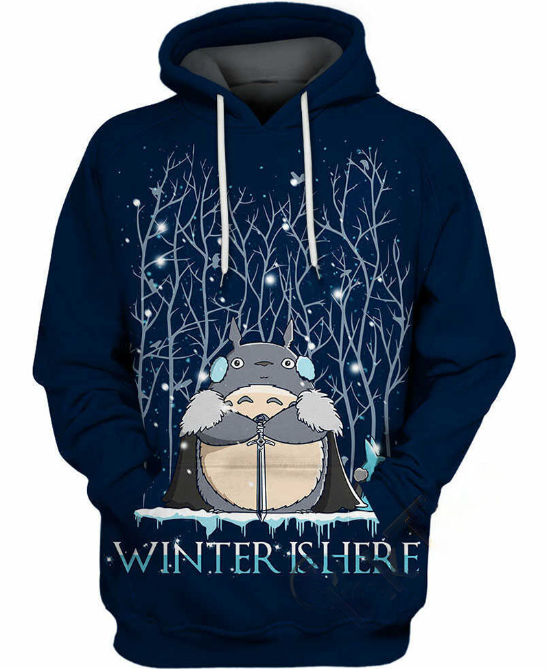 Totoro Winter Hoodie 3D 10 Totoro Winter Hoodie 3D