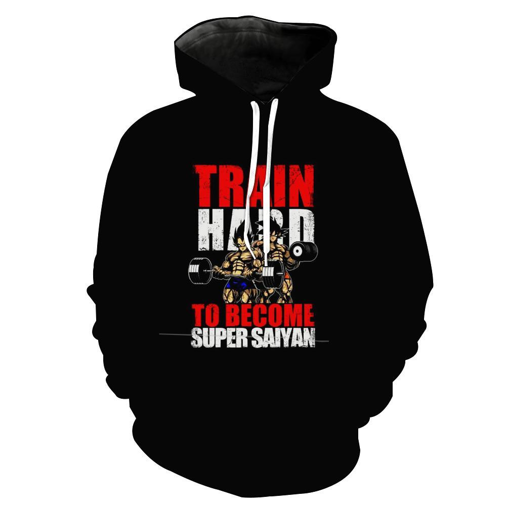 Train Hard To Become Super Saiyan Dragon Ball Anime Hoodie 3D