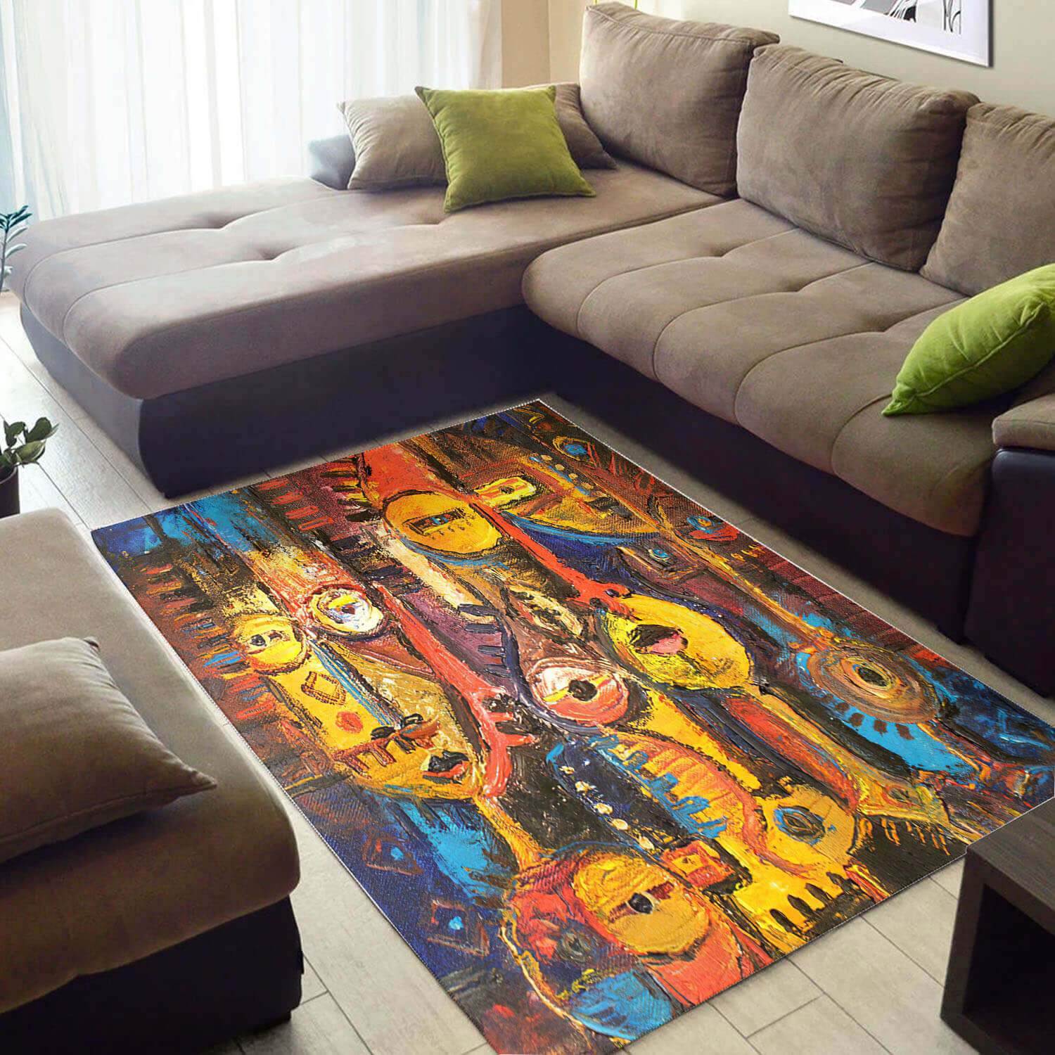 Trendy African American Afrocentric Pattern Art Style Floor Living Room Rug 3 Trendy African American Afrocentric Pattern Art Style Floor Living Room Rug