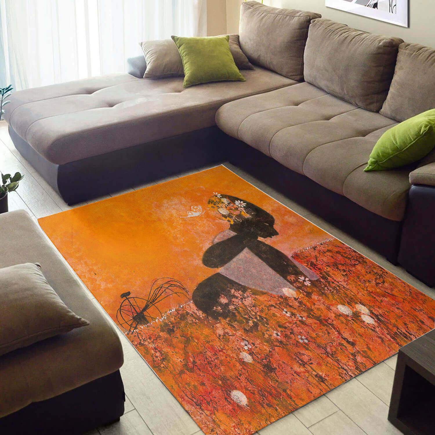 Trendy African Beautiful Afro American Melanin Girl Design Floor Carpet Inspired Living Room Rug 3 Trendy African Beautiful Afro American Melanin Girl Design Floor Carpet Inspired Living Room Rug