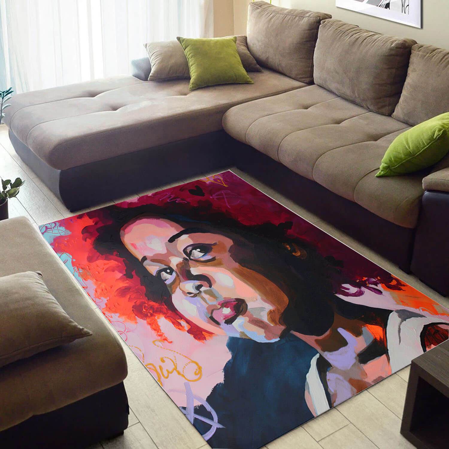 Trendy African Cute Black Queen Style Floor Rug 2 Trendy African Cute Black Queen Style Floor Rug