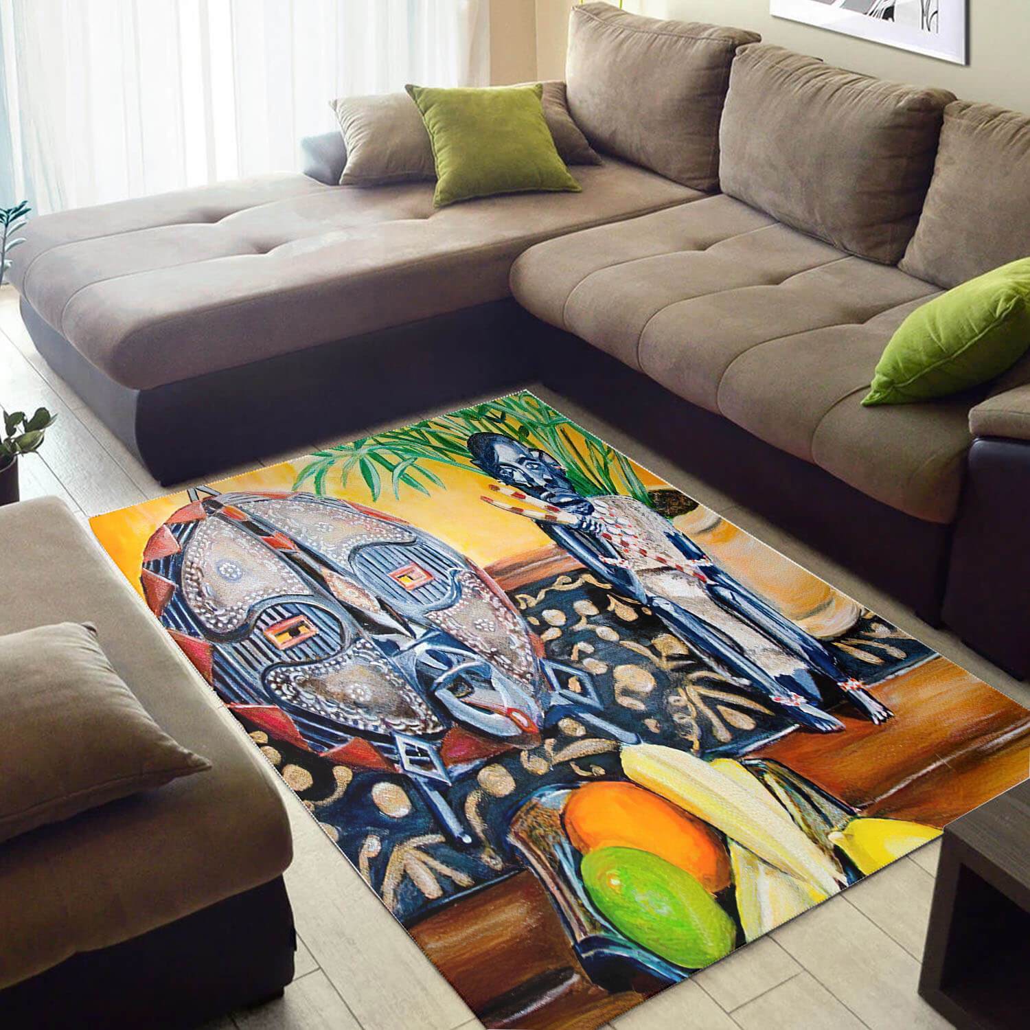Trendy African Modern Afrocentric Art Design Floor Carpet Inspired Living Room Rug 2 Trendy African Modern Afrocentric Art Design Floor Carpet Inspired Living Room Rug