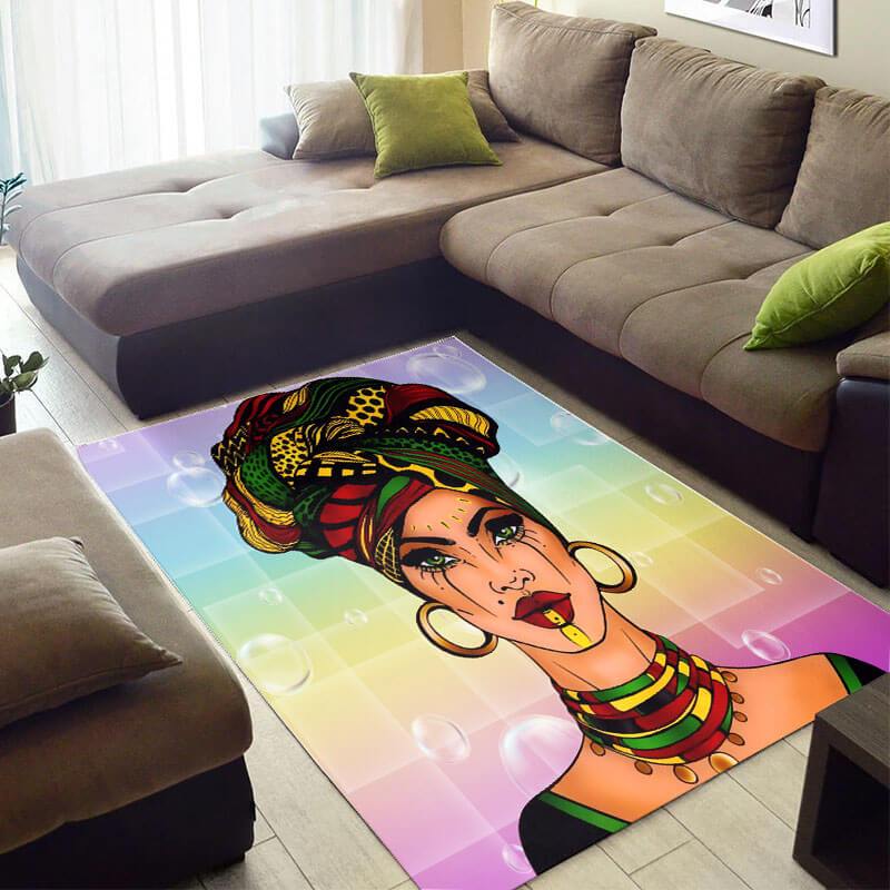 Trendy African Pretty American Art Girl Style Rug 2 Trendy African Pretty American Art Girl Style Rug