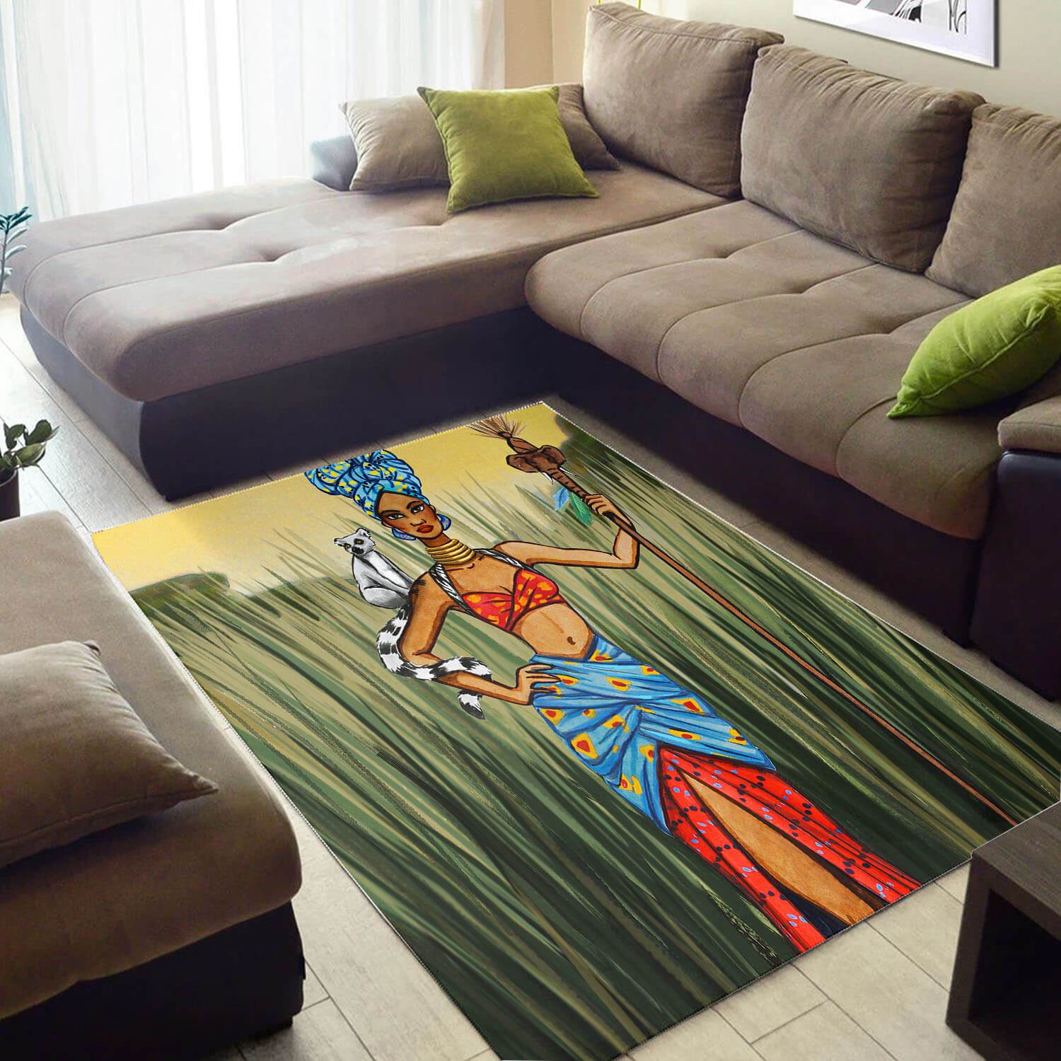 Trendy African Pretty Natural Hair Afro Girl Style Carpet Inspired Living Room Rug 1 Trendy African Pretty Natural Hair Afro Girl Style Carpet Inspired Living Room Rug