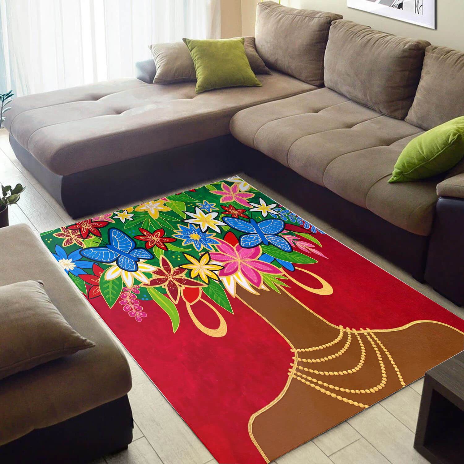 Trendy African Style Cute Natural Hair Queen Carpet Inspired Home Rug 2 Trendy African Style Cute Natural Hair Queen Carpet Inspired Home Rug