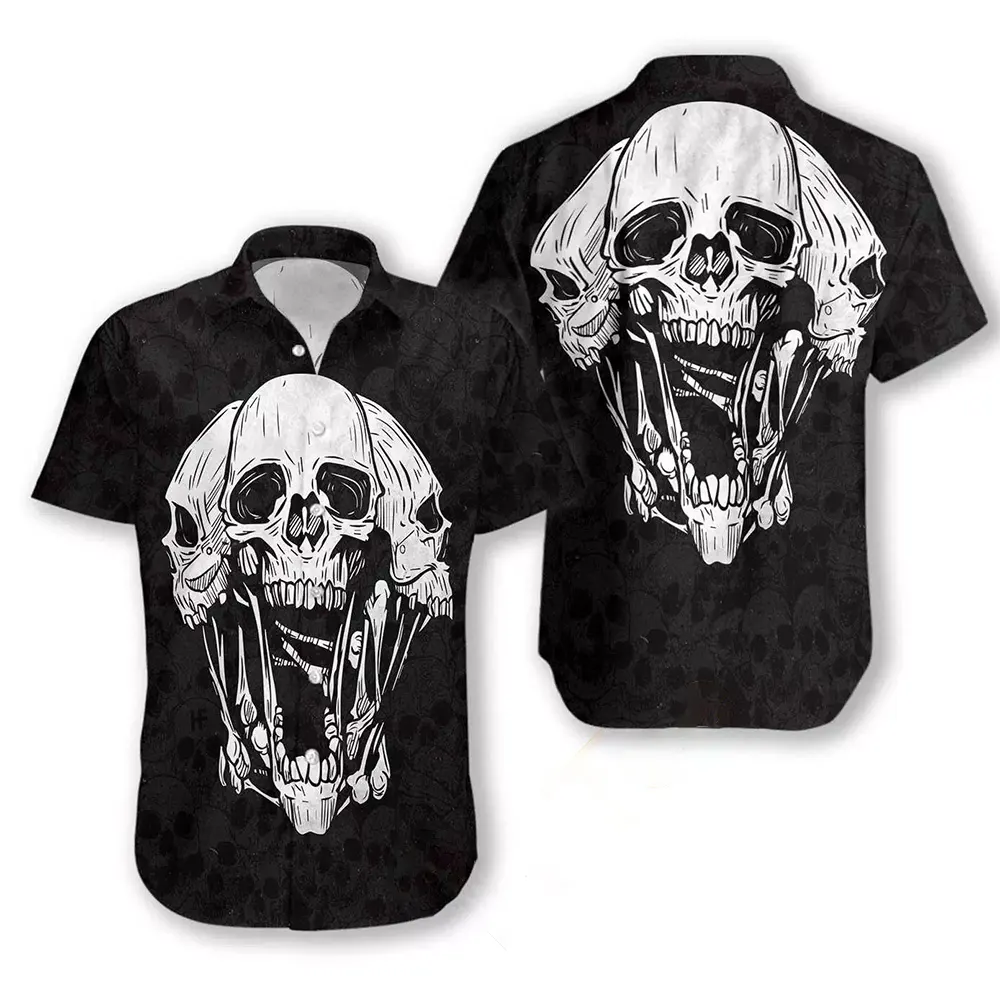 Triple Skull Hawaiian shirts
