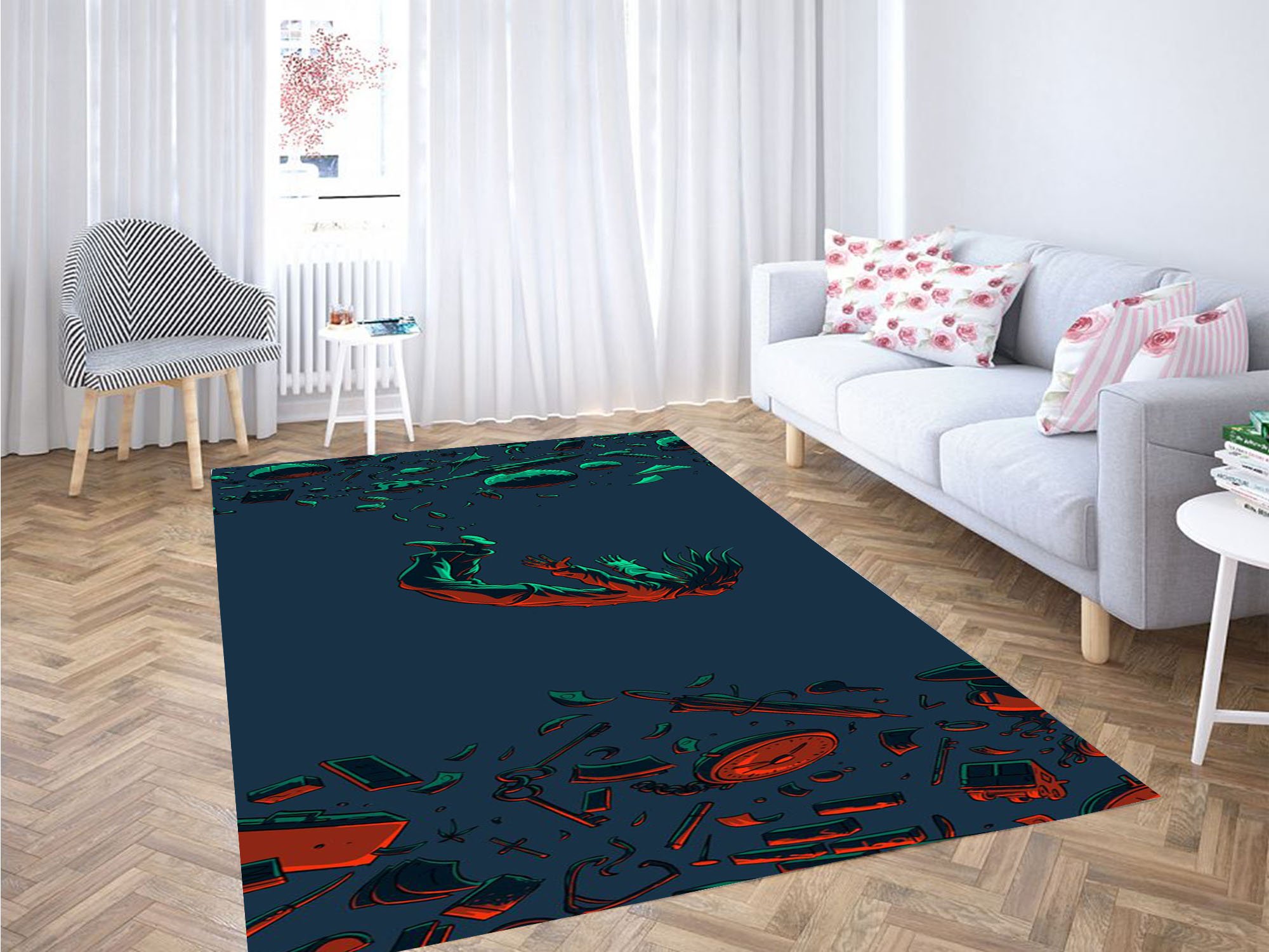 Trippy Falling Carpet Rug