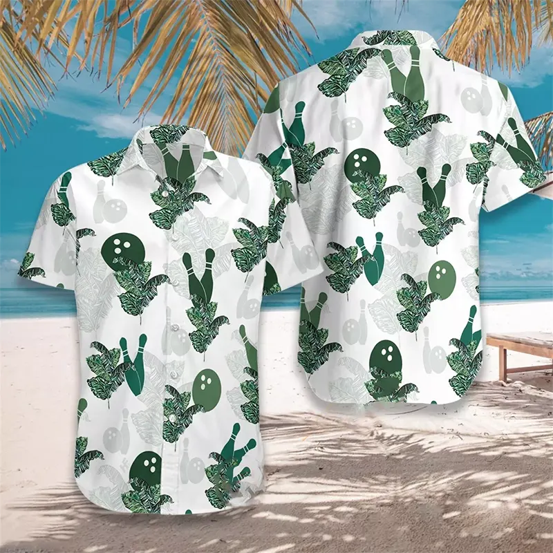 Tropical Bowling Pattern Hawaiian shirts