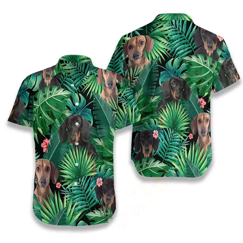 Tropical Dachshund Hawaiian shirts