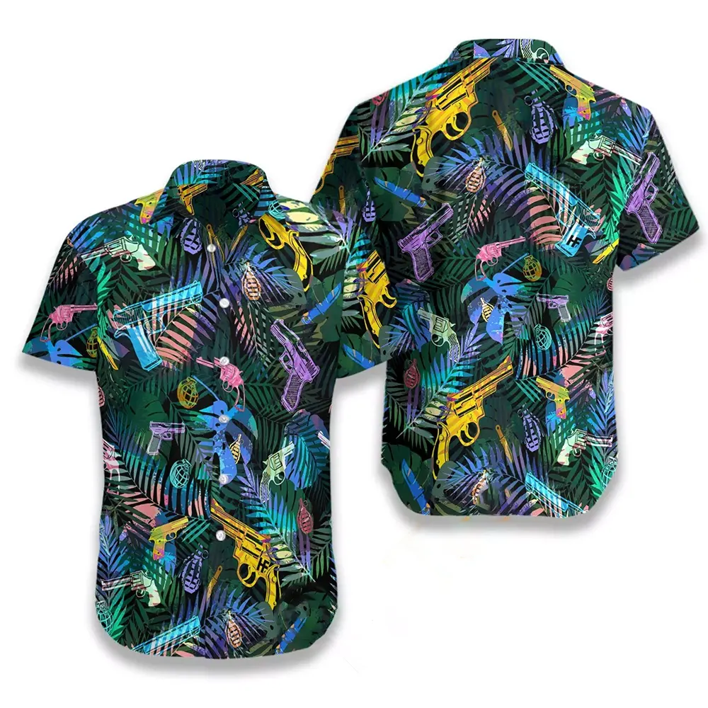 Tropical Gun Lover Pattern Hawaiian shirts 1 Tropical Gun Lover Pattern Hawaiian shirts