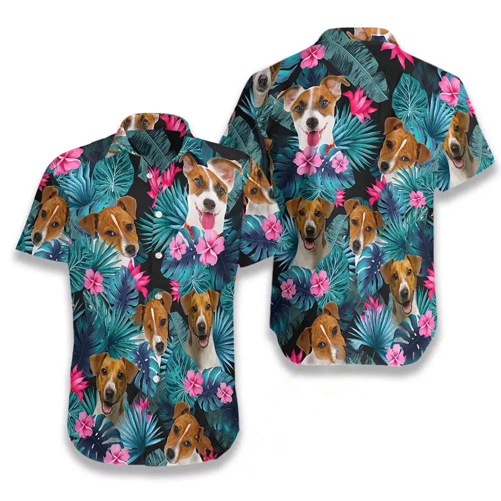 Tropical Jack Russell Terrier Hawaiian shirts