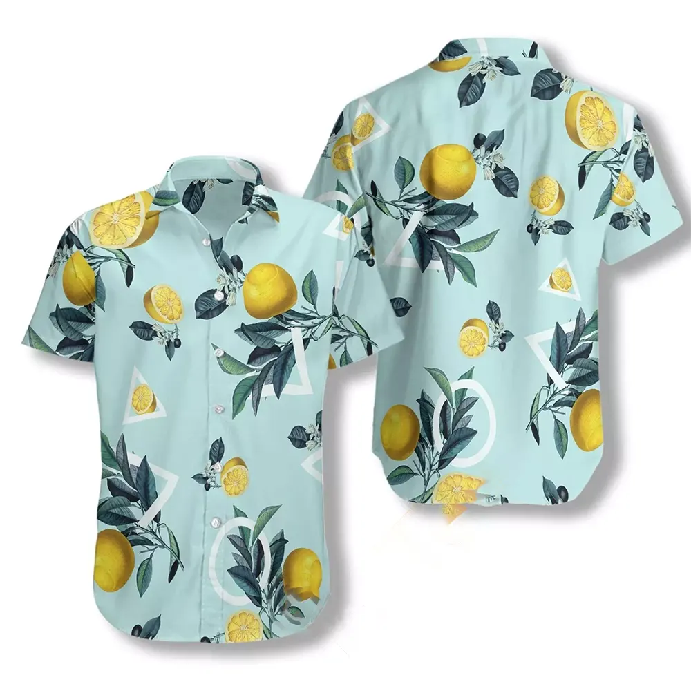 Tropical Lemon Pattern Hawaiian shirts