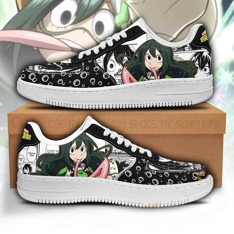 Tsuyu Asui Custom My Hero Academia Anime Nike Air Force Shoes