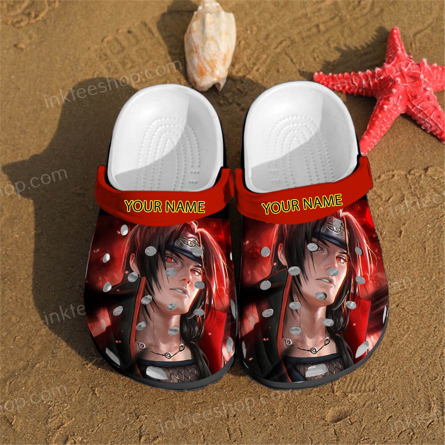 Uchiha Itachi Akatsuki Anime Personalized Name Crocs Clog Shoes 2 Uchiha Itachi Akatsuki Anime Personalized Name Crocs Clog Shoes