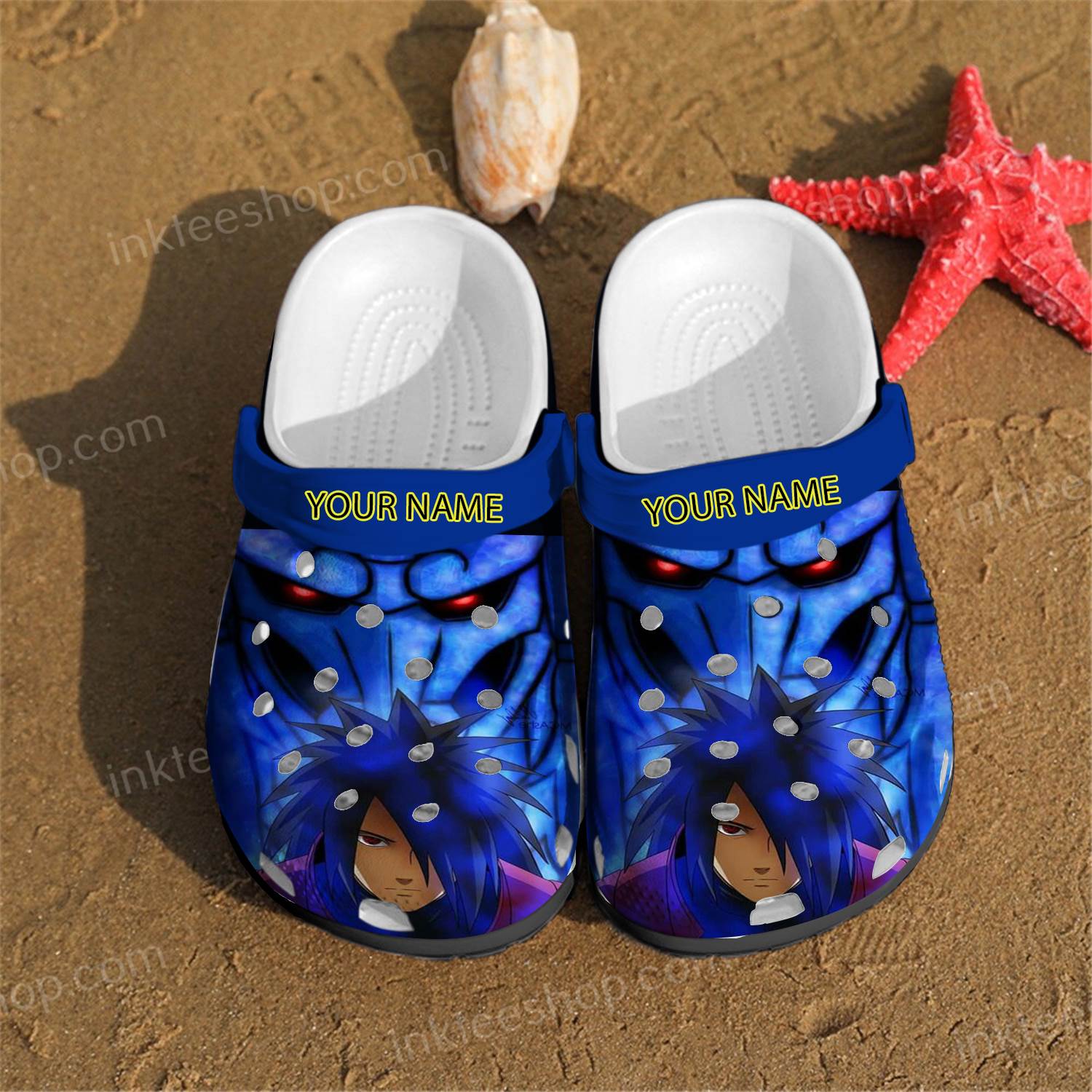Uchiha Madara Anime Personalized Texture Crocs Clog Shoes