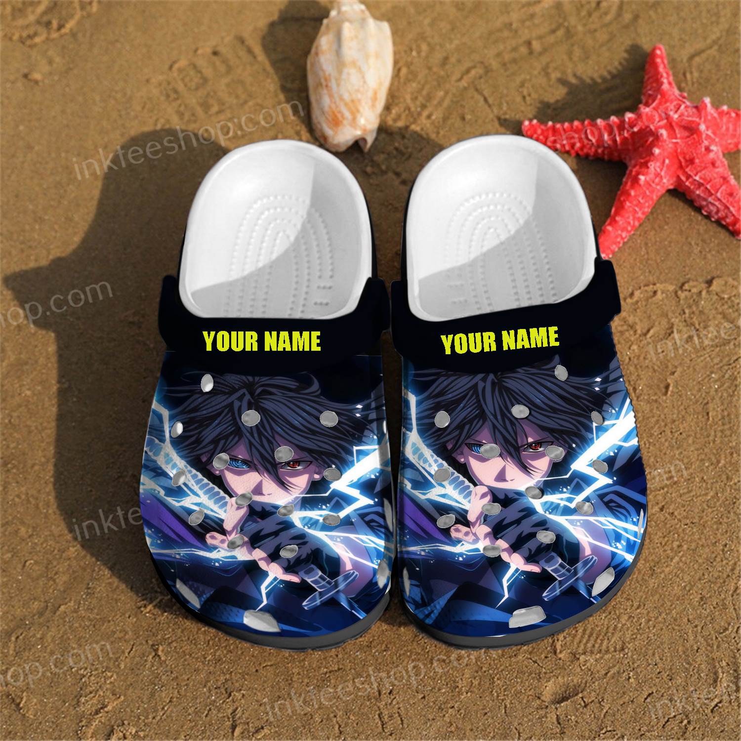 Uchiha Sasuke Anime Personalized Name Crocs Clog Shoes 2 Uchiha Sasuke Anime Personalized Name Crocs Clog Shoes