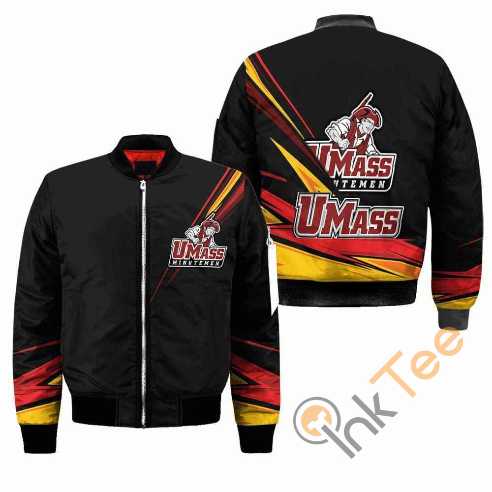 UMass Minutemen NCAA Black Apparel Best Christmas Gift For Fans Bomber Jacket 7 UMass Minutemen NCAA Black Apparel Best Christmas Gift For Fans Bomber Jacket