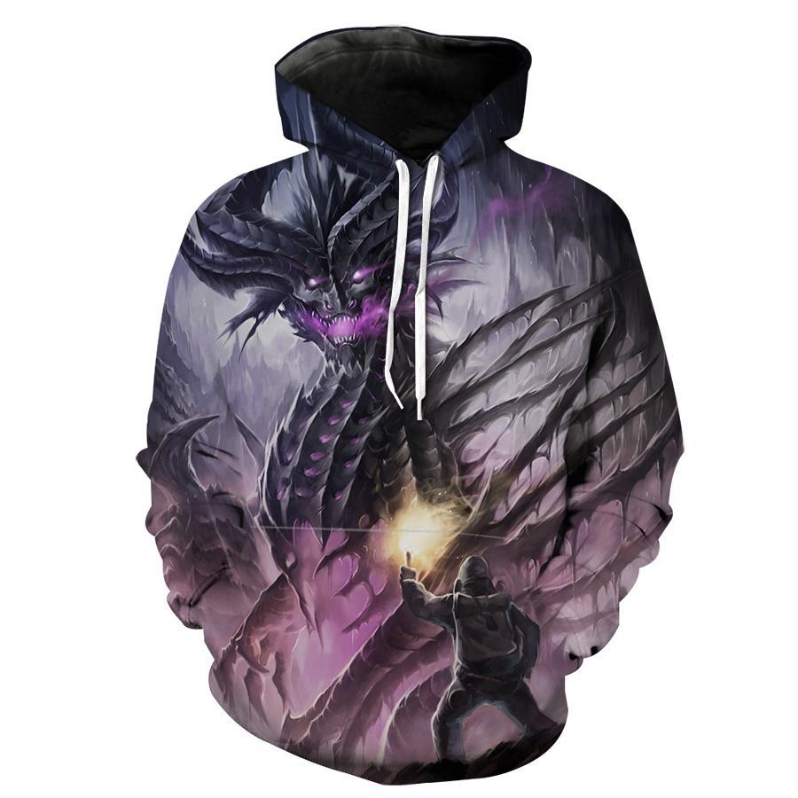 Undead Black Dragon Dragon Fantasy Hoodie 3D 2 Undead Black Dragon Dragon Fantasy Hoodie 3D