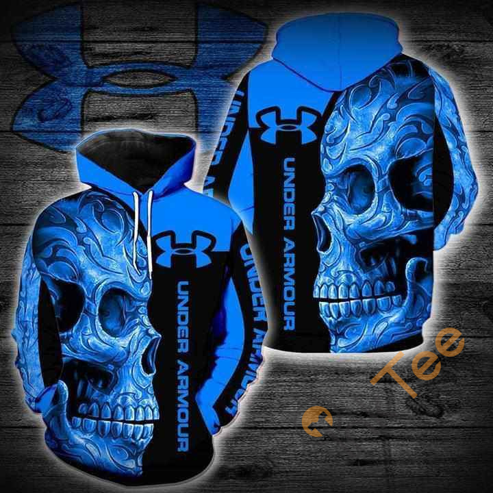 Under Armour Blue Skull Hoodie 3d 3 Under Armour Blue Skull Hoodie 3d