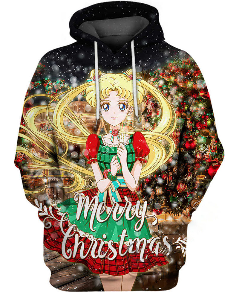 Usagi In Xmas Hoodie 3D