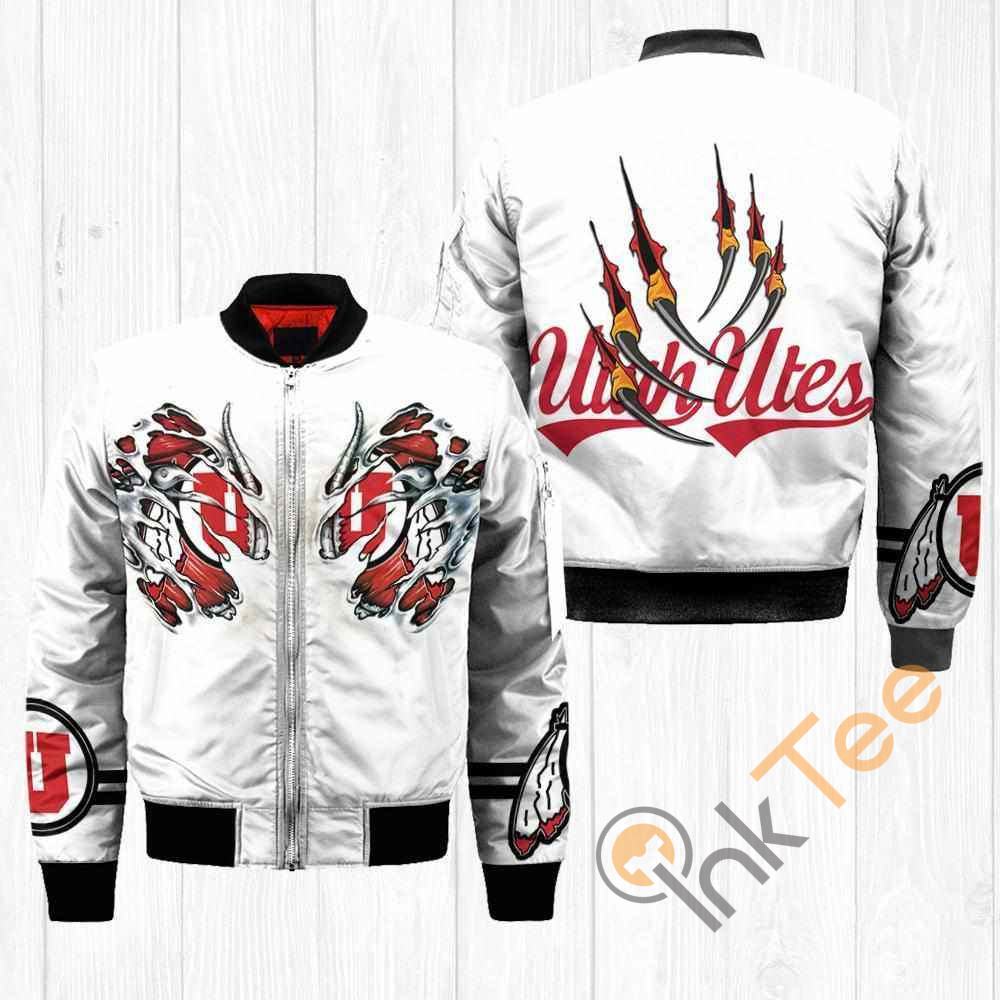 Utah Utes NCAA Claws Apparel Best Christmas Gift For Fans Bomber Jacket