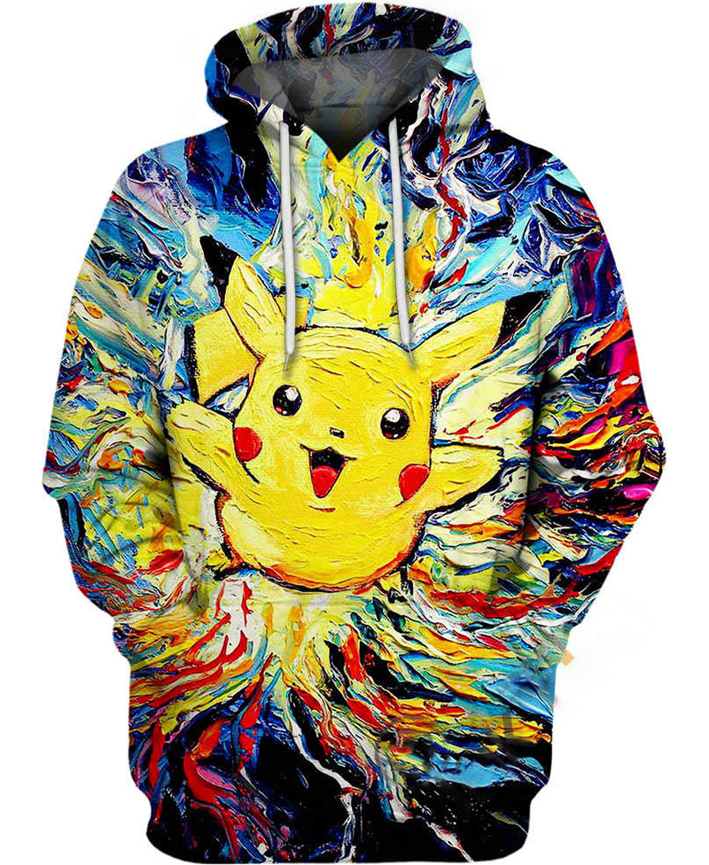 Van Gogh Pikachu Hoodie 3D 2 Van Gogh Pikachu Hoodie 3D