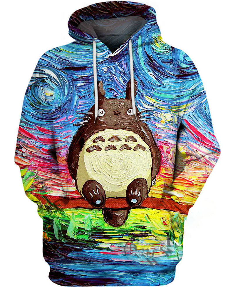Van Gogh Totoro Hoodie 3D 10 Van Gogh Totoro Hoodie 3D