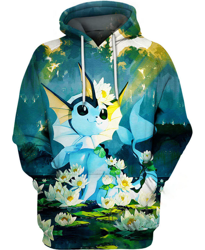 Vaporeon Pokemon Hoodie 3D 10 Vaporeon Pokemon Hoodie 3D