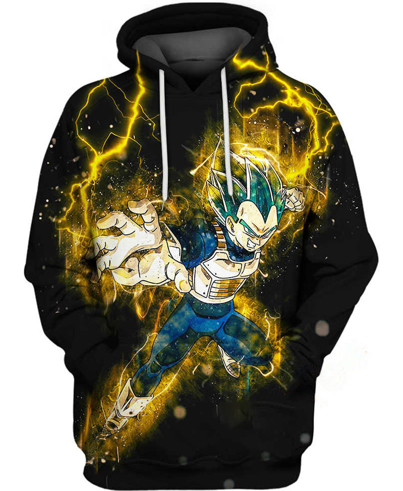 Vegeta Thunder Hoodie 3D 12 Vegeta Thunder Hoodie 3D